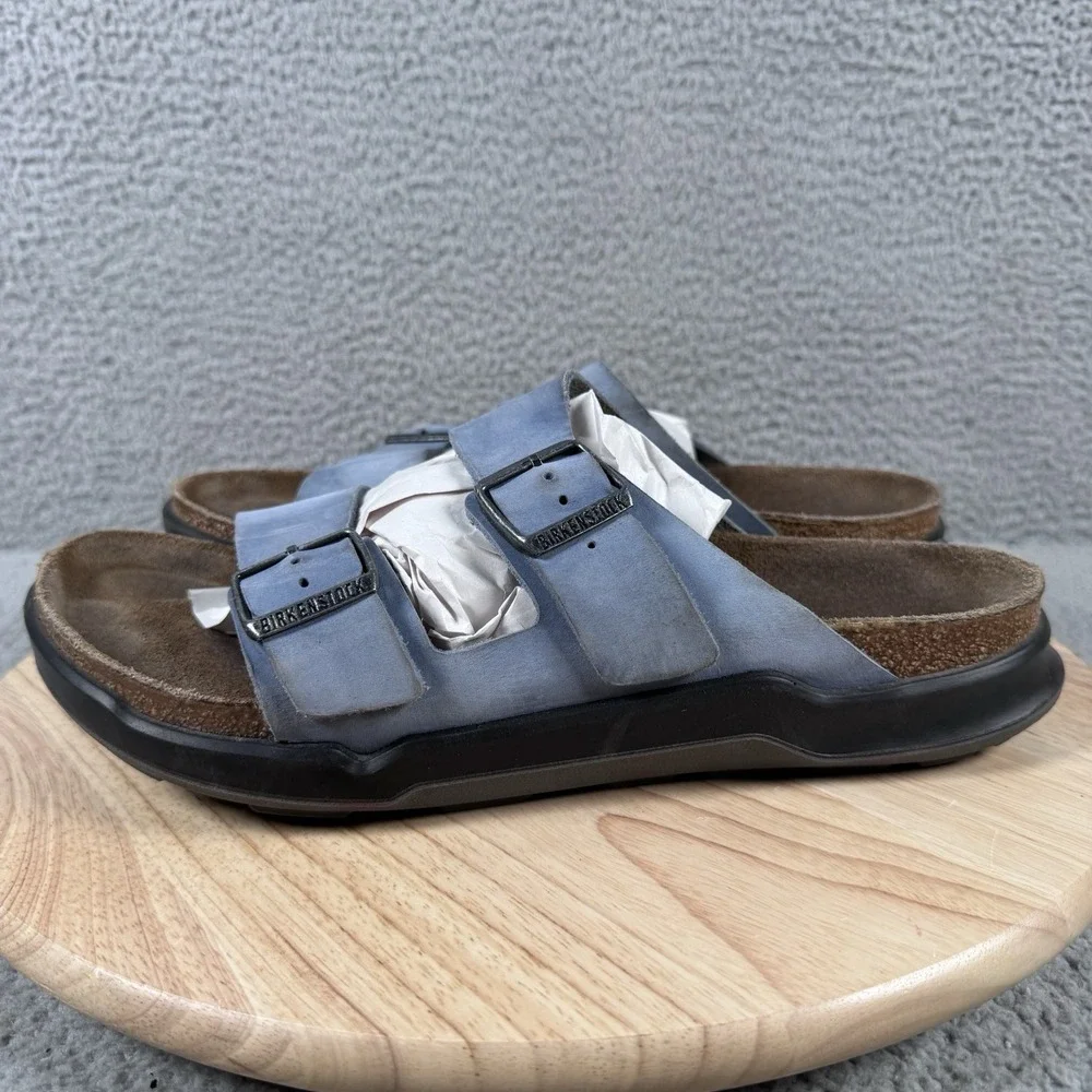 Birkenstock Arizona Crosstown Mens US 11.5-12 EU 45 Blue Oiled Leather 2 Strap
